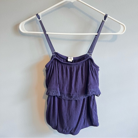 Garage XS Navy Tank Top Elastic Top and Bottom Sleeveless Cropped Top - Picture 7 of 9